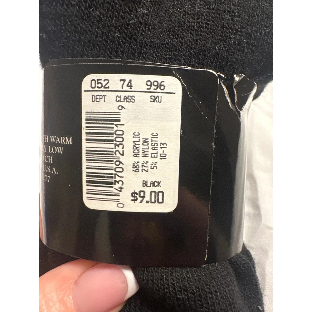 Croft & Barrow Mens Crew Socks 3-Pack Black Size 10-13 USA Made 052 74 996